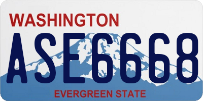 WA license plate ASE6668