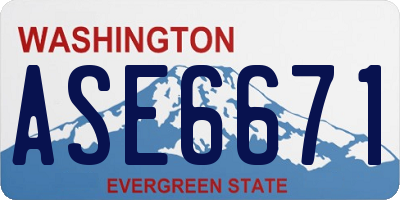 WA license plate ASE6671