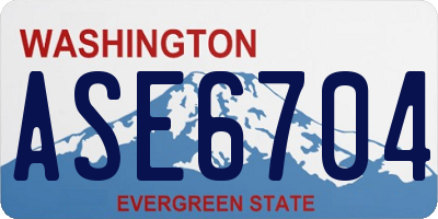 WA license plate ASE6704