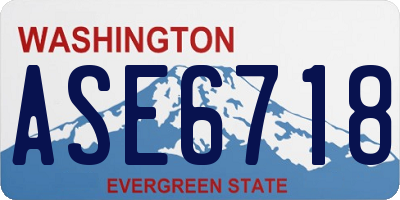 WA license plate ASE6718