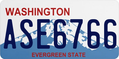 WA license plate ASE6766