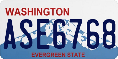 WA license plate ASE6768