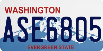 WA license plate ASE6805