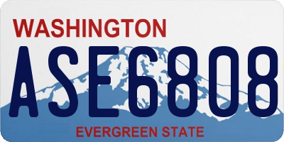 WA license plate ASE6808