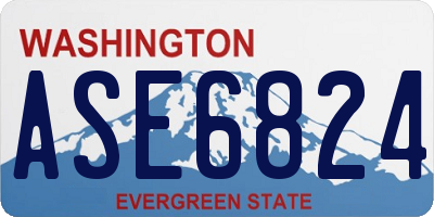 WA license plate ASE6824