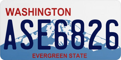 WA license plate ASE6826