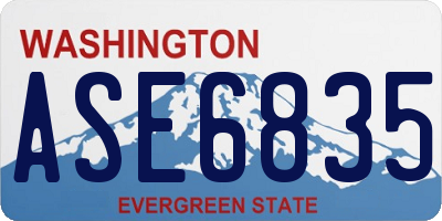 WA license plate ASE6835