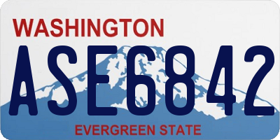 WA license plate ASE6842