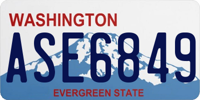 WA license plate ASE6849