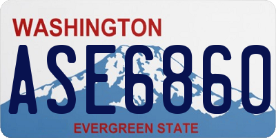 WA license plate ASE6860