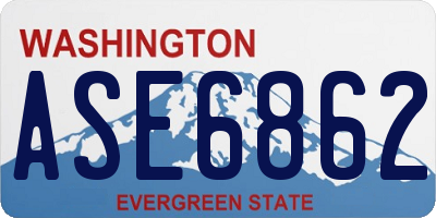 WA license plate ASE6862