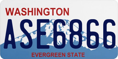 WA license plate ASE6866