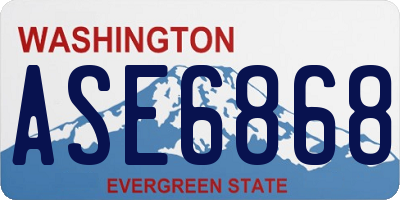 WA license plate ASE6868