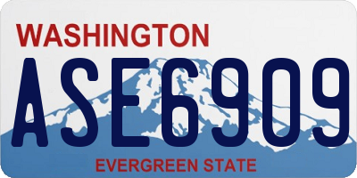WA license plate ASE6909