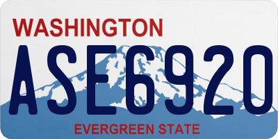 WA license plate ASE6920