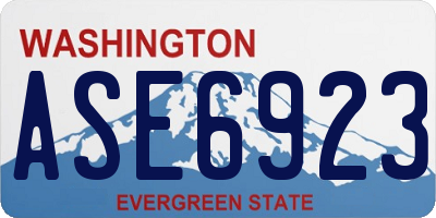 WA license plate ASE6923