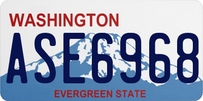WA license plate ASE6968