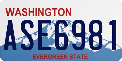 WA license plate ASE6981