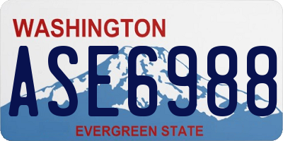 WA license plate ASE6988