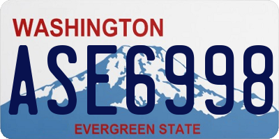 WA license plate ASE6998