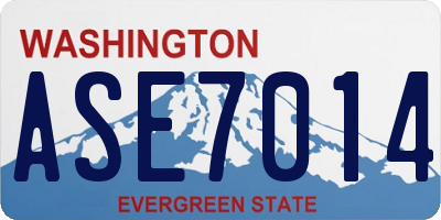 WA license plate ASE7014