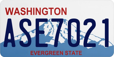 WA license plate ASE7021