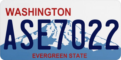 WA license plate ASE7022