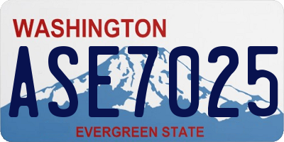 WA license plate ASE7025