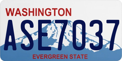 WA license plate ASE7037