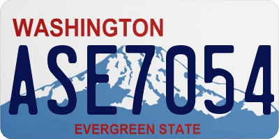WA license plate ASE7054