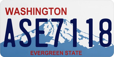 WA license plate ASE7118