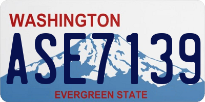 WA license plate ASE7139