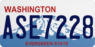 WA license plate ASE7228