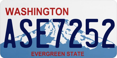 WA license plate ASE7252