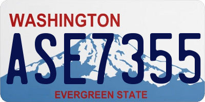 WA license plate ASE7355