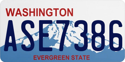 WA license plate ASE7386
