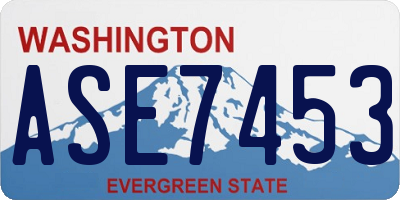 WA license plate ASE7453