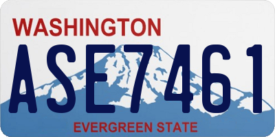 WA license plate ASE7461