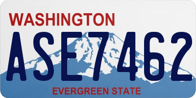 WA license plate ASE7462