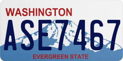 WA license plate ASE7467