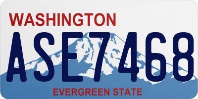 WA license plate ASE7468
