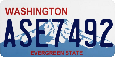 WA license plate ASE7492
