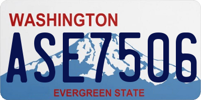 WA license plate ASE7506