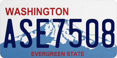 WA license plate ASE7508