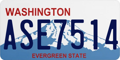 WA license plate ASE7514
