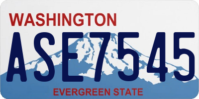 WA license plate ASE7545