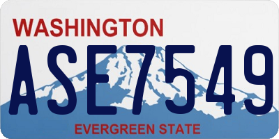 WA license plate ASE7549