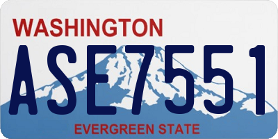 WA license plate ASE7551