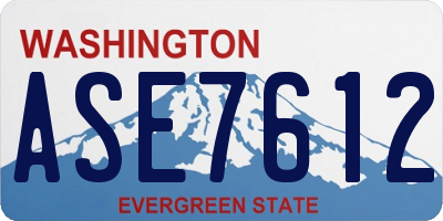 WA license plate ASE7612