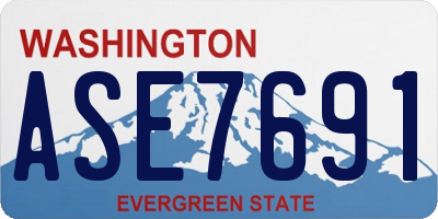 WA license plate ASE7691